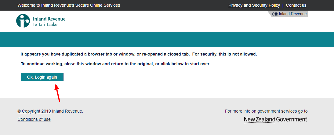 Inland Revenue login