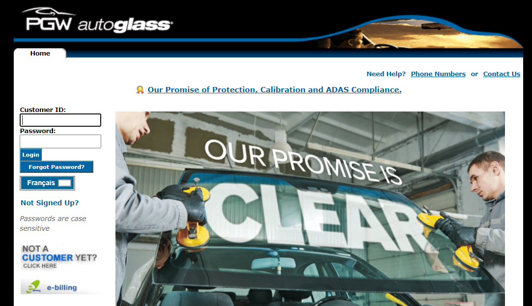 PGW Auto Glass login