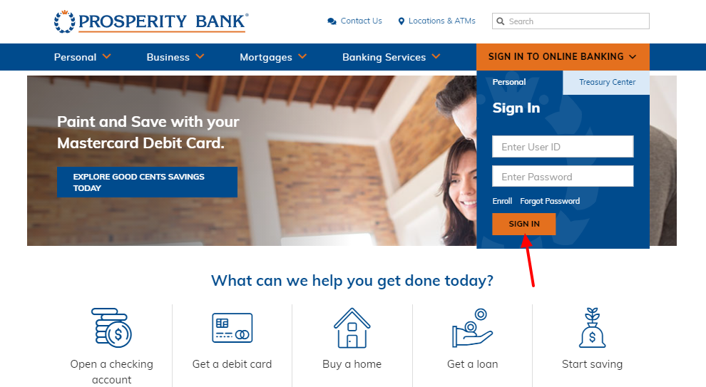 prosperity bank login